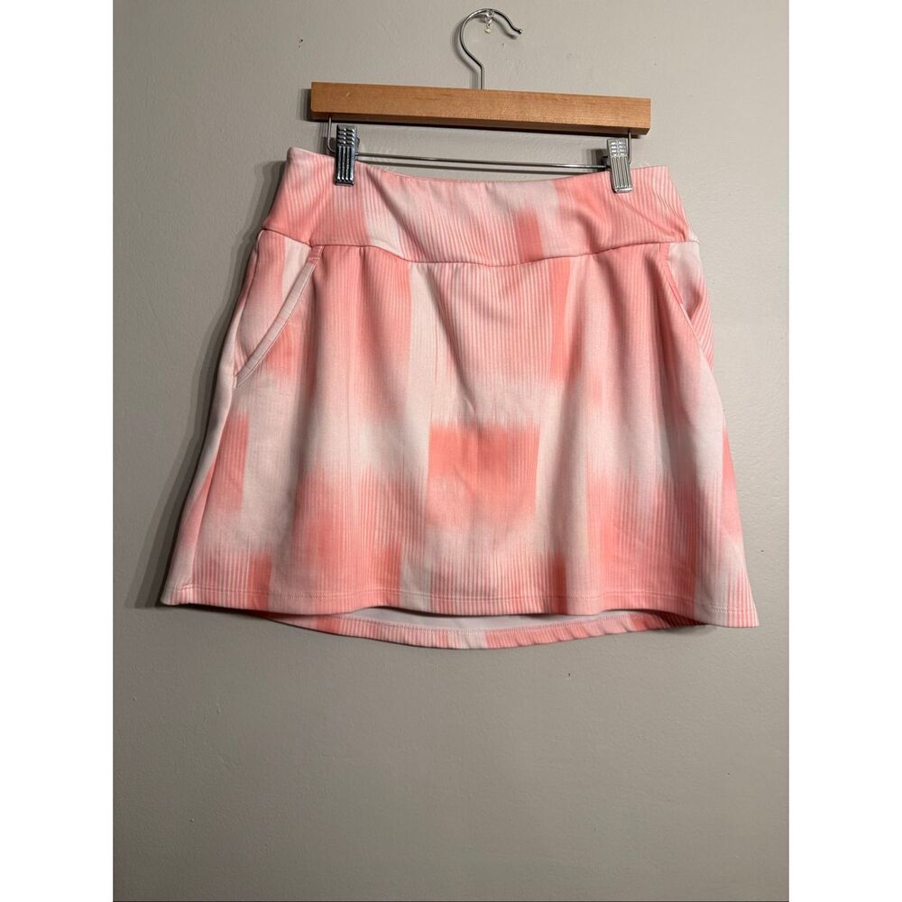 Adidas Powder Coral Ultimate365 Printed A-Line Mini Golf Skort Skirt Size Small